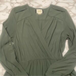 Anthropologie Maeve Lene Dress in Moss Green